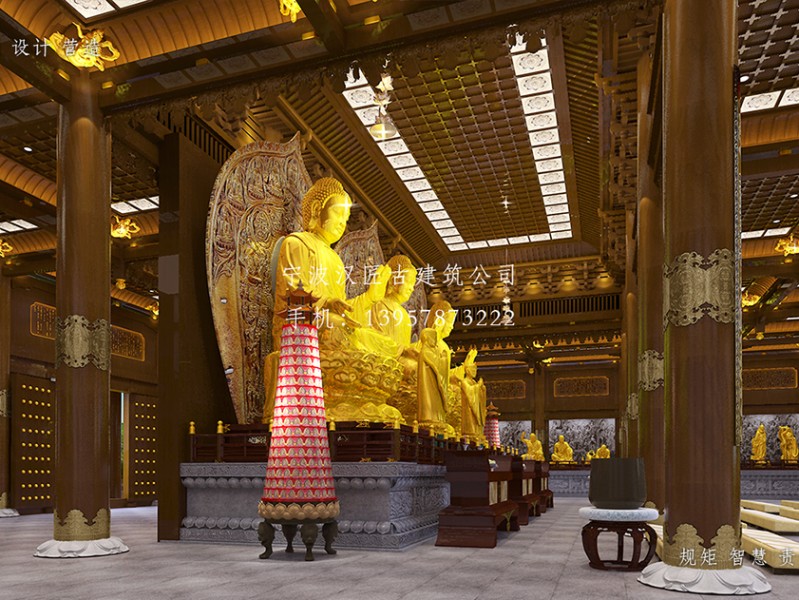 寺廟大雄寶殿裝修設(shè)計效果圖